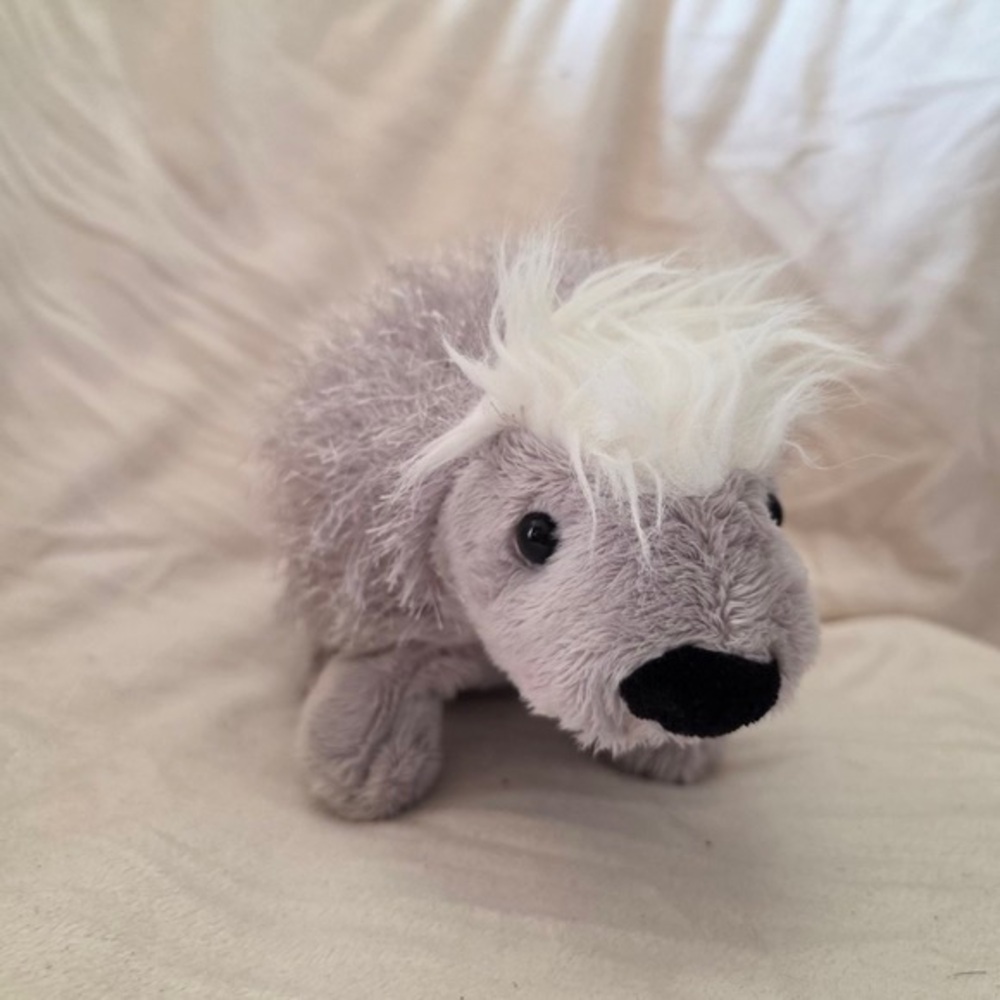 Plush Small Pet Toy - Gray and White Plush Guinea Pig